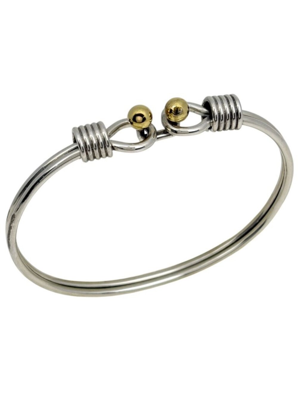 Tiffany & Co Bangle Hook Eye Bracelet 18k 925 Sterling Silver